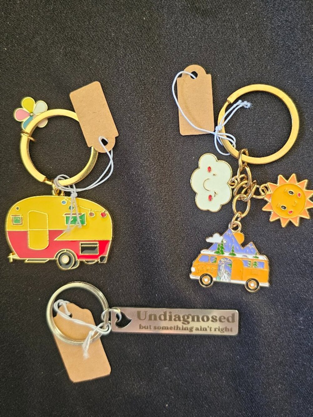 NEW Novelty Keychain - Bag Charms – Camper, Adventure Van & Funny "Undiagnosed"